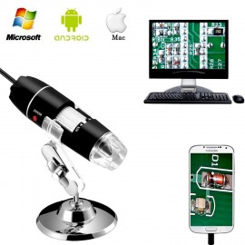 Microscopio aumento de 40 a 1000, 2MP, 8 ledes, USB marca JIUSION