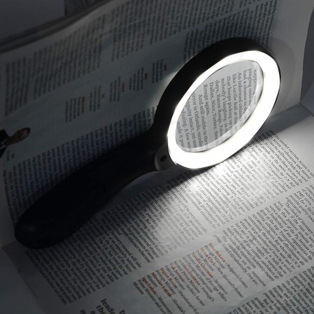 Lupa con lupa con luz LED para lupa de ojos, soporte portátil, lupa para  lectura de libros, menús, revistas (10 unidades)