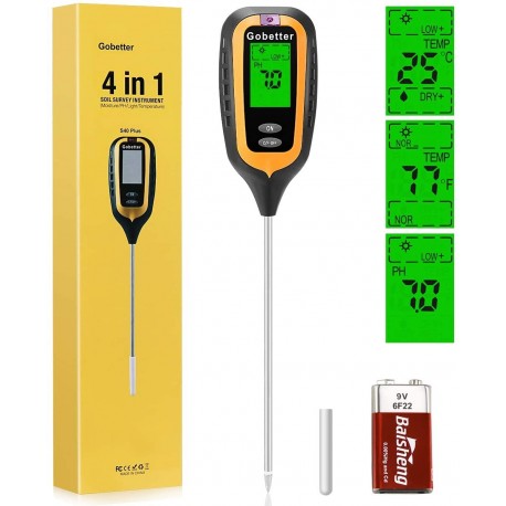 Comprar Medidor de prueba de humedad y temperatura ambiente, valor de PH  del suelo 3 en 1, instrumento de medición de plantas en maceta para  interiores