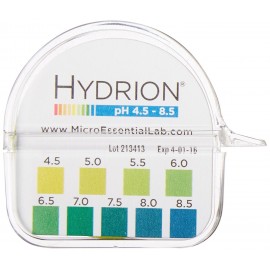 Micro Essential Lab 2210 Dispensador de papel de prueba de pH de Hydrion de plástico de corto rango, 4,5 - 8,5 pH, rollo simple