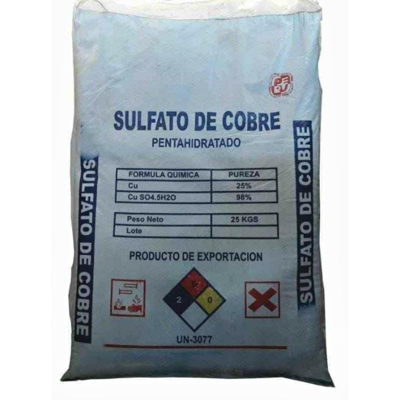 Sulfato de cobre granulado 25 kg