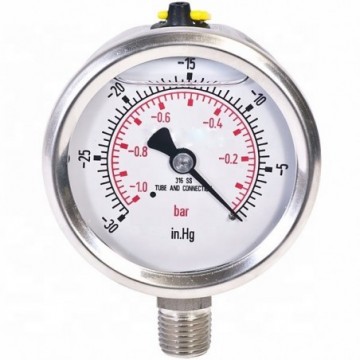 Manómetro con glicerina de -30inHg a 100 psi