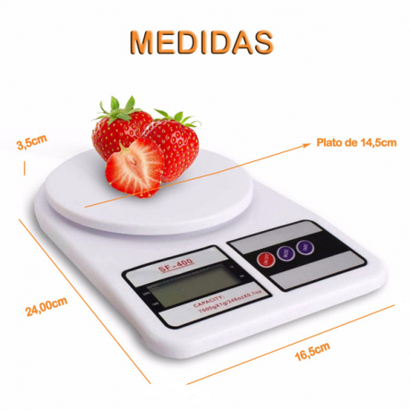 Balanza Gramera Digital de Cocina hasta 10 kg SF-400